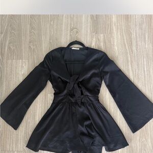 Black Satin Romper